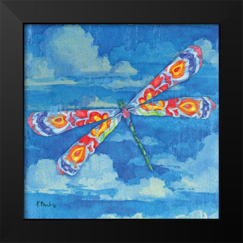 Wild Blue Dragonfly Black Modern Wood Framed Art Print by Brent, Paul