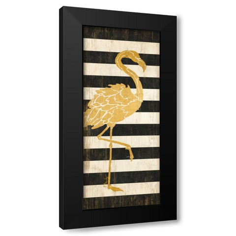 Gold Coast Flamingo Black Modern Wood Framed Art Print with Double Matting by Brent, Paul