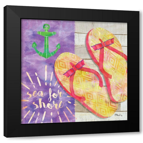 Sunshine Sandals IV Black Modern Wood Framed Art Print with Double Matting by Brent, Paul