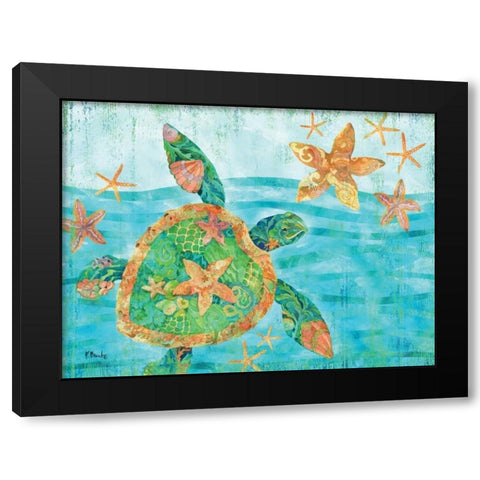 Nassau Turtle Black Modern Wood Framed Art Print by Brent, Paul