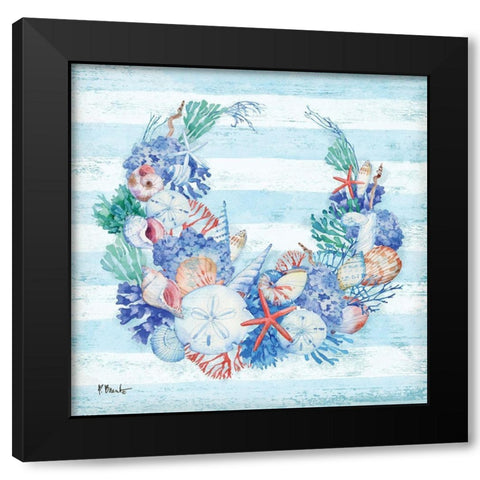 Captiva Shells Laurel Black Modern Wood Framed Art Print with Double Matting by Brent, Paul