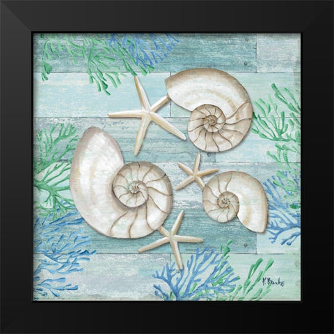 Clearwater Shells II Black Modern Wood Framed Art Print by Brent, Paul