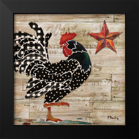 Farmhouse Rooster I Black Modern Wood Framed Art Print by Brent, Paul