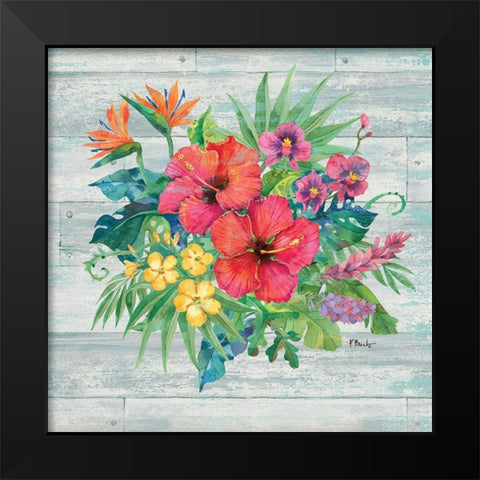 Island Floral II Black Modern Wood Framed Art Print by Brent, Paul