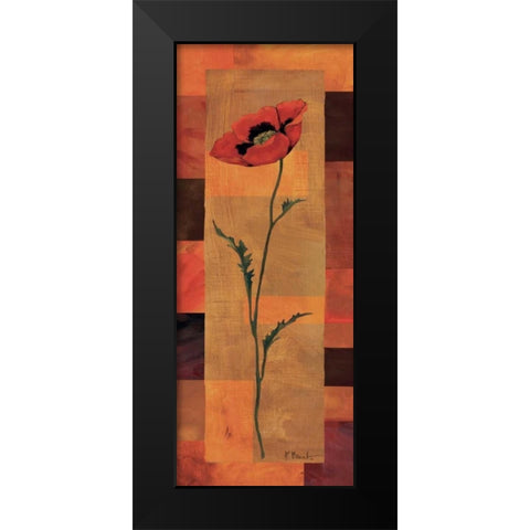 Goa Poppy Panel II Black Modern Wood Framed Art Print by Brent, Paul