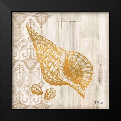 Saint Tropez Shells I Black Modern Wood Framed Art Print by Brent, Paul