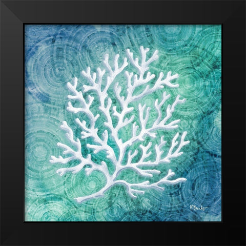 Echoes Coral I Black Modern Wood Framed Art Print by Brent, Paul