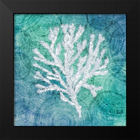 Echoes Coral IV Black Modern Wood Framed Art Print by Brent, Paul