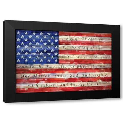 All American Flag I Black Modern Wood Framed Art Print by Brent, Paul