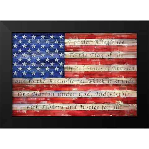 All American Flag I Black Modern Wood Framed Art Print by Brent, Paul