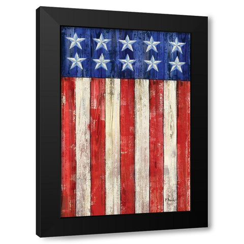 All American Flag II Black Modern Wood Framed Art Print by Brent, Paul