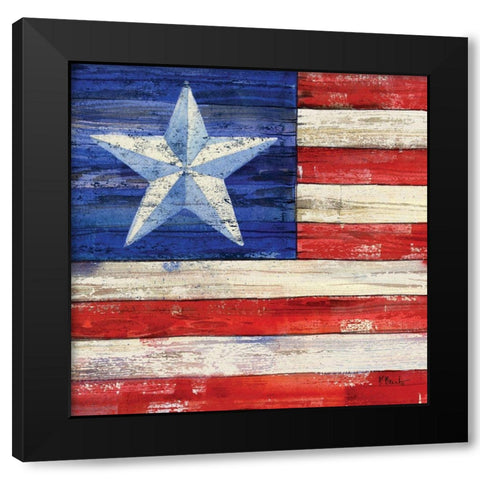 All American Flag III Black Modern Wood Framed Art Print by Brent, Paul