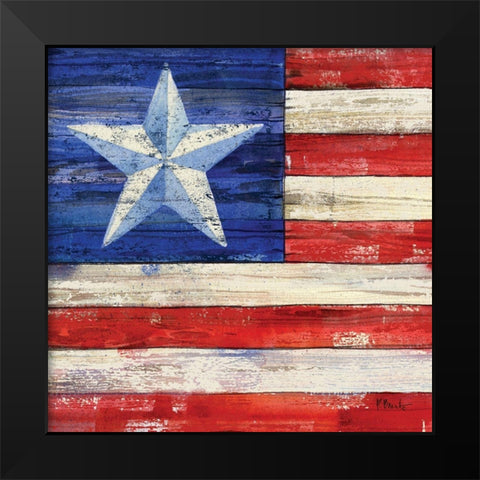 All American Flag III Black Modern Wood Framed Art Print by Brent, Paul