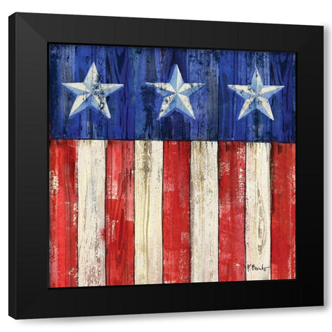 All American Flag IV Black Modern Wood Framed Art Print by Brent, Paul