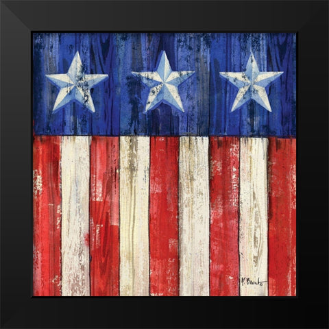 All American Flag IV Black Modern Wood Framed Art Print by Brent, Paul