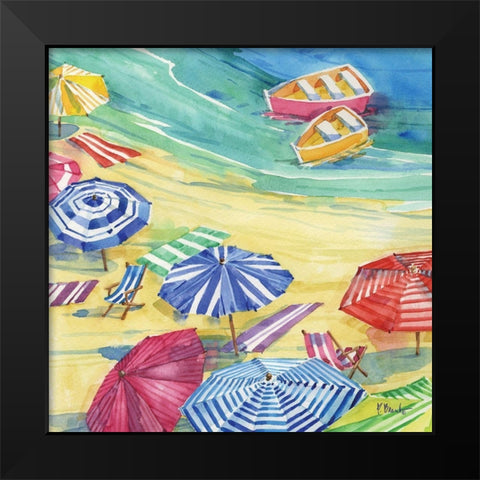 Umbrella Cove I Black Modern Wood Framed Art Print by Brent, Paul