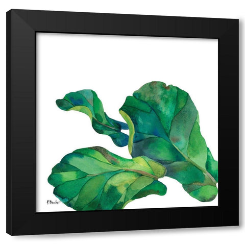 Palm Fronds II Black Modern Wood Framed Art Print with Double Matting by Brent, Paul