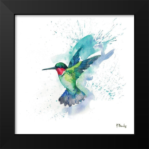 Arianna Hummingbird II Black Modern Wood Framed Art Print by Brent, Paul