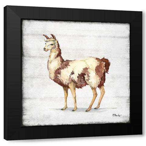 Farmhouse Llama II Black Modern Wood Framed Art Print by Brent, Paul