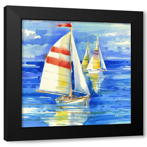 Cape Sailboats I Black Modern Wood Framed Art Print by Brent, Paul