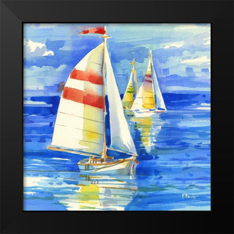 Cape Sailboats I Black Modern Wood Framed Art Print by Brent, Paul