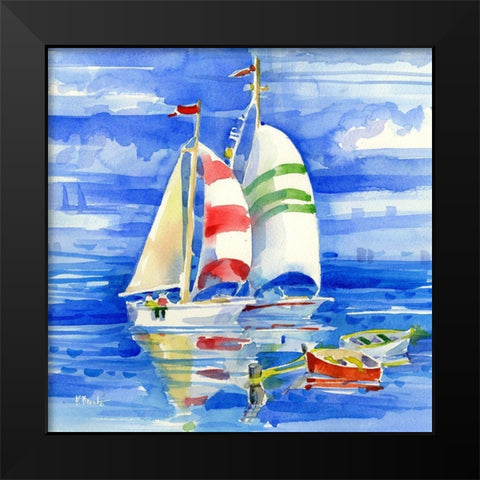 Cape Sailboats II Black Modern Wood Framed Art Print by Brent, Paul