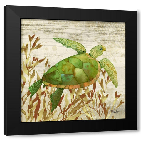 Calypso Turtles I Black Modern Wood Framed Art Print by Brent, Paul