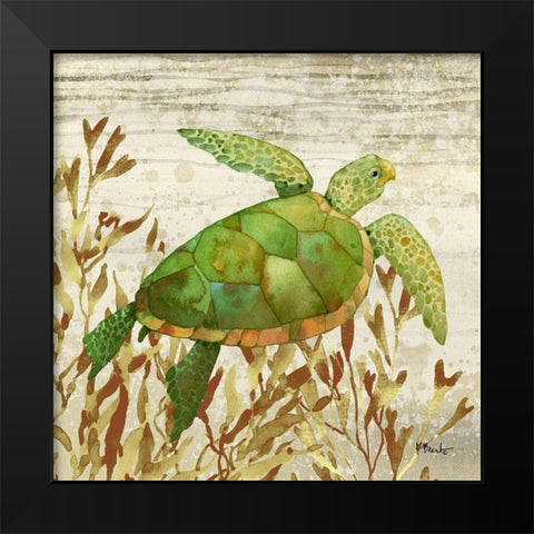Calypso Turtles I Black Modern Wood Framed Art Print by Brent, Paul