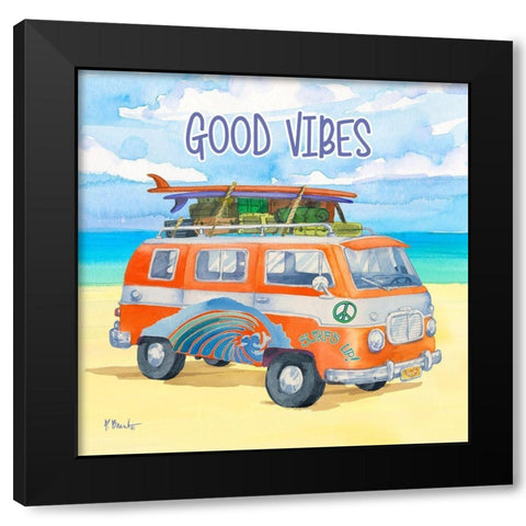 Surf Voyage I Black Modern Wood Framed Art Print with Double Matting by Brent, Paul