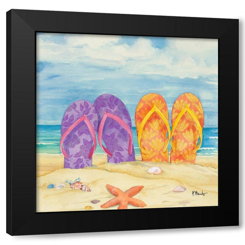 Toes in the Sand I Black Modern Wood Framed Art Print by Brent, Paul