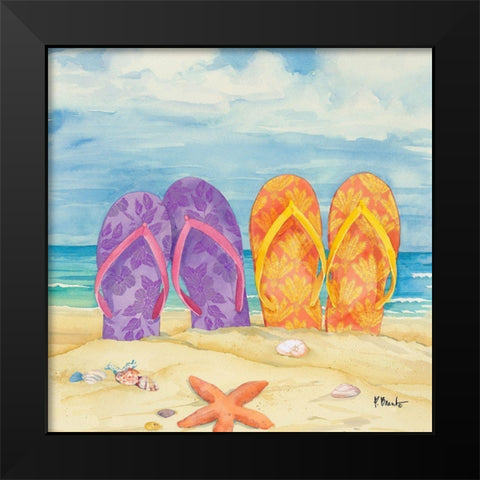 Toes in the Sand I Black Modern Wood Framed Art Print by Brent, Paul