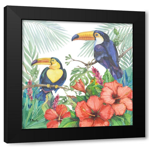 Tropical Fresh II Black Modern Wood Framed Art Print with Double Matting by Brent, Paul