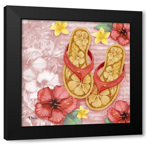 Key West Sandals I Black Modern Wood Framed Art Print by Brent, Paul
