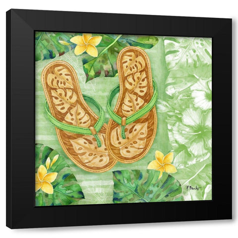 Key West Sandals II Black Modern Wood Framed Art Print with Double Matting by Brent, Paul