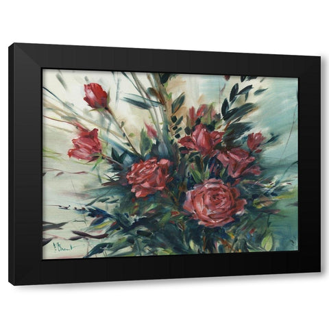 Spray of Roses Black Modern Wood Framed Art Print with Double Matting by Brent, Paul