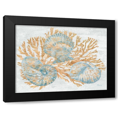 Shimmering Shells II Black Modern Wood Framed Art Print with Double Matting by Brent, Paul