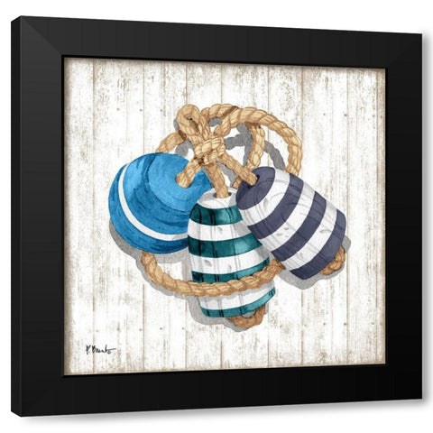 Fairhaven Buoys I Black Modern Wood Framed Art Print with Double Matting by Brent, Paul
