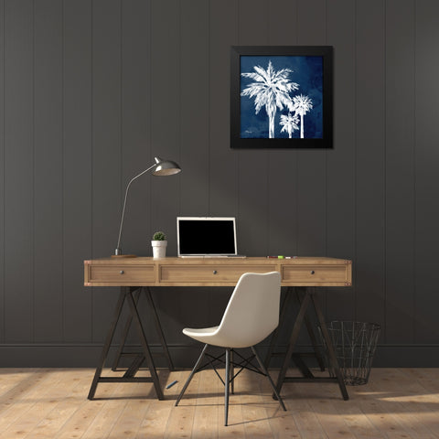 Cyano Palms I Black Modern Wood Framed Art Print by Brent, Paul