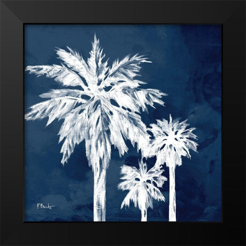 Cyano Palms I Black Modern Wood Framed Art Print by Brent, Paul