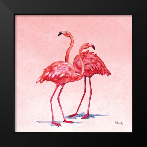 Hilo Flamingos I Black Modern Wood Framed Art Print by Brent, Paul