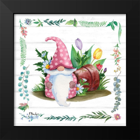 Spring Gnome I Black Modern Wood Framed Art Print by Brent, Paul