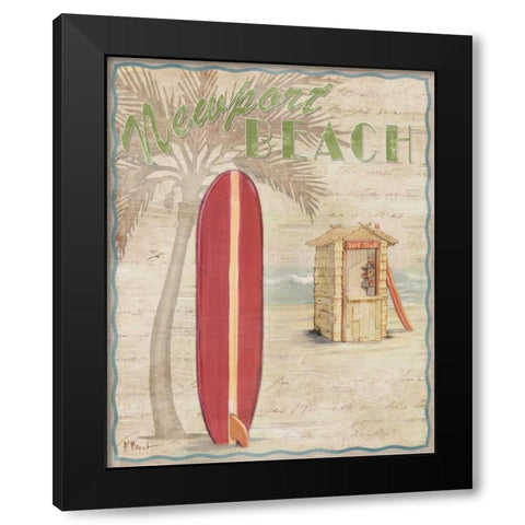 Surf City I Black Modern Wood Framed Art Print with Double Matting by Brent, Paul