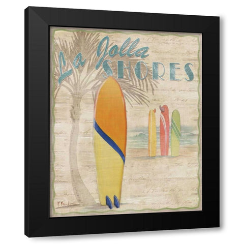Surf City III Black Modern Wood Framed Art Print with Double Matting by Brent, Paul