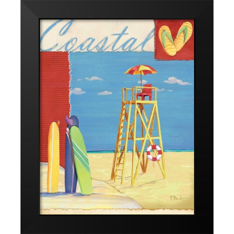 Lifeguard Collage IV Black Modern Wood Framed Art Print by Brent, Paul