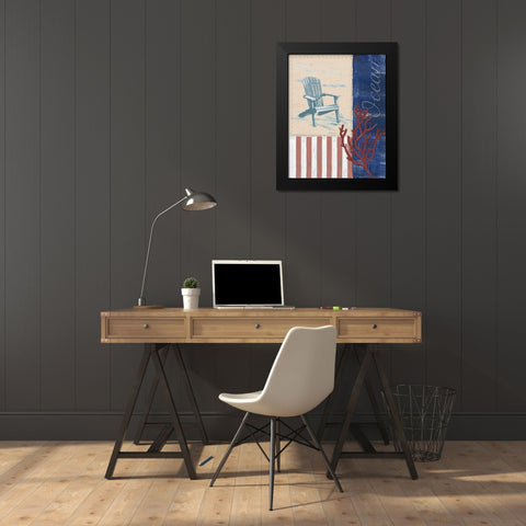 American Coastal IV Black Modern Wood Framed Art Print by Brent, Paul