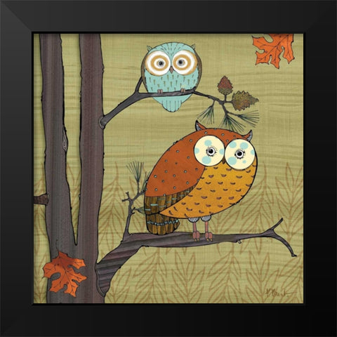 Awesome Owls I Black Modern Wood Framed Art Print by Brent, Paul