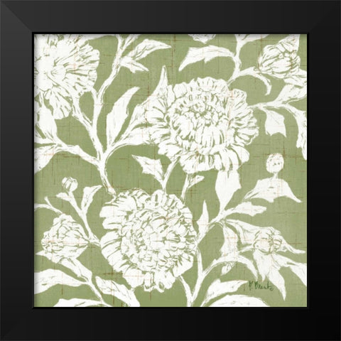 Jardin Floral I Black Modern Wood Framed Art Print by Brent, Paul