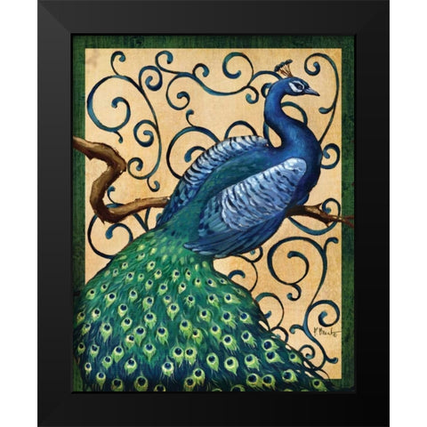Majestic Peacock I Black Modern Wood Framed Art Print by Brent, Paul