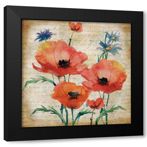Poetic Garden I Black Modern Wood Framed Art Print by Brent, Paul