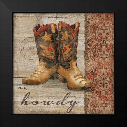 Wild West Boots II Black Modern Wood Framed Art Print by Brent, Paul
